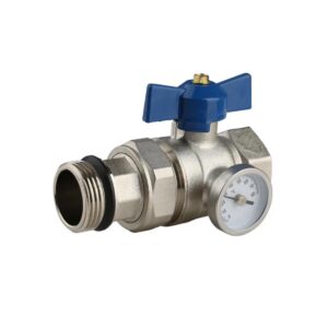 metallist kuulkraan sinine 1″ sk/vk termomeetriga